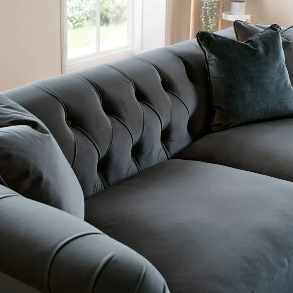 3-Seater Large Sofa - Midnight Blue, Velvet
