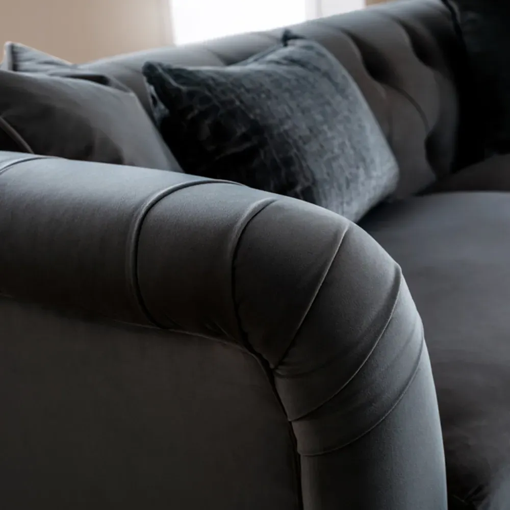 3-Seater Large Sofa - Midnight Blue, Velvet