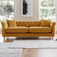 3-Seater Large Sofa - Ochre, Velvet