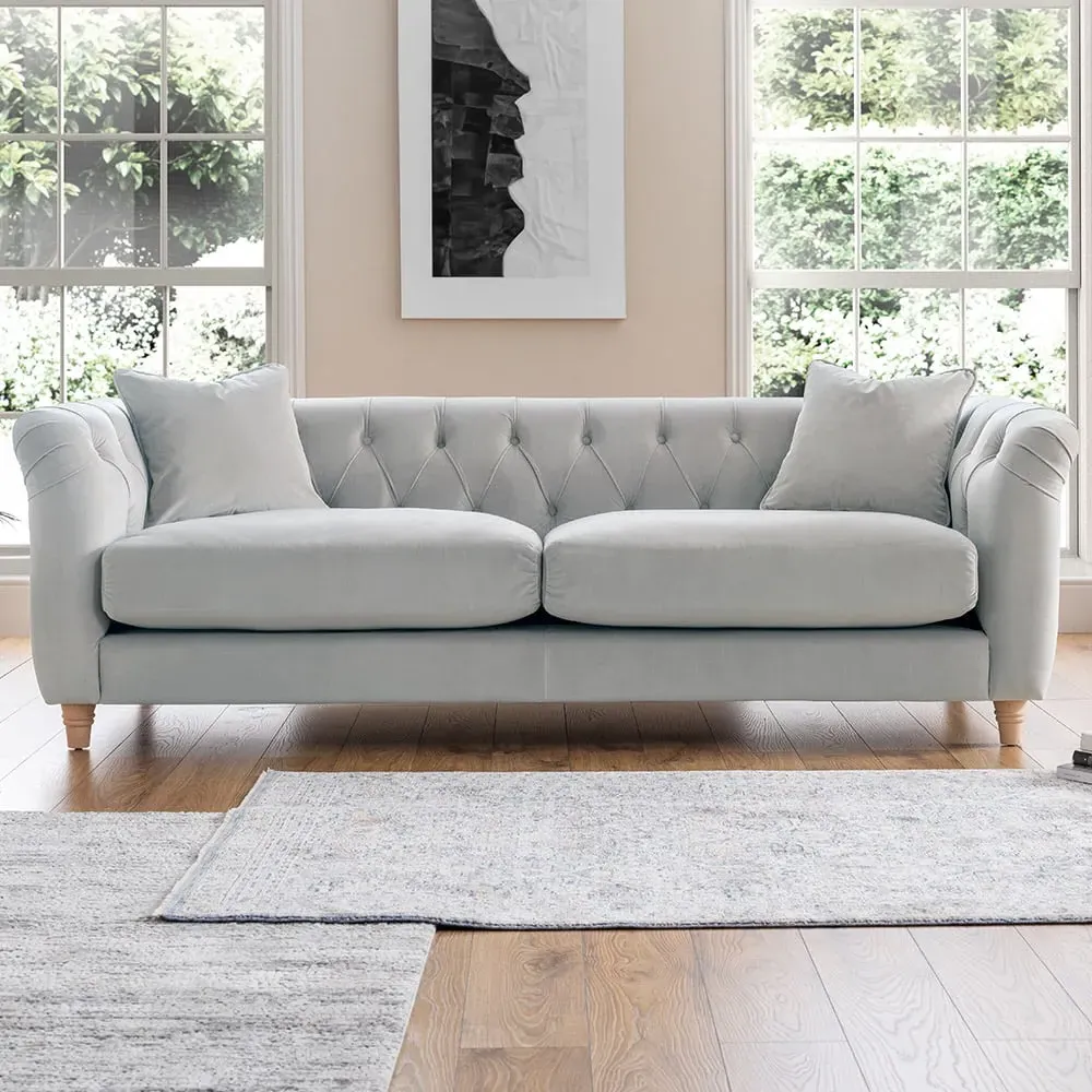 3-Seater Sofa - Chalk, Velvet