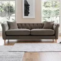 3-Seater Sofa - Mushroom, Velvet