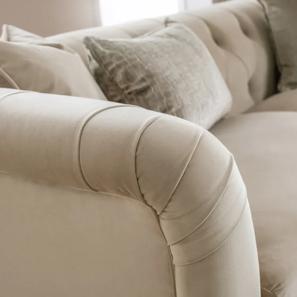 3-Seater Sofa - Putty, Velvet