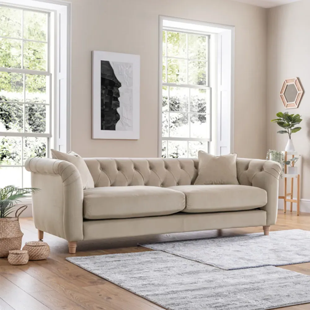 3-Seater Sofa - Putty, Velvet