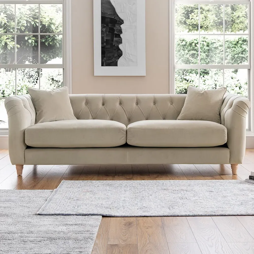 3-Seater Sofa - Putty, Velvet