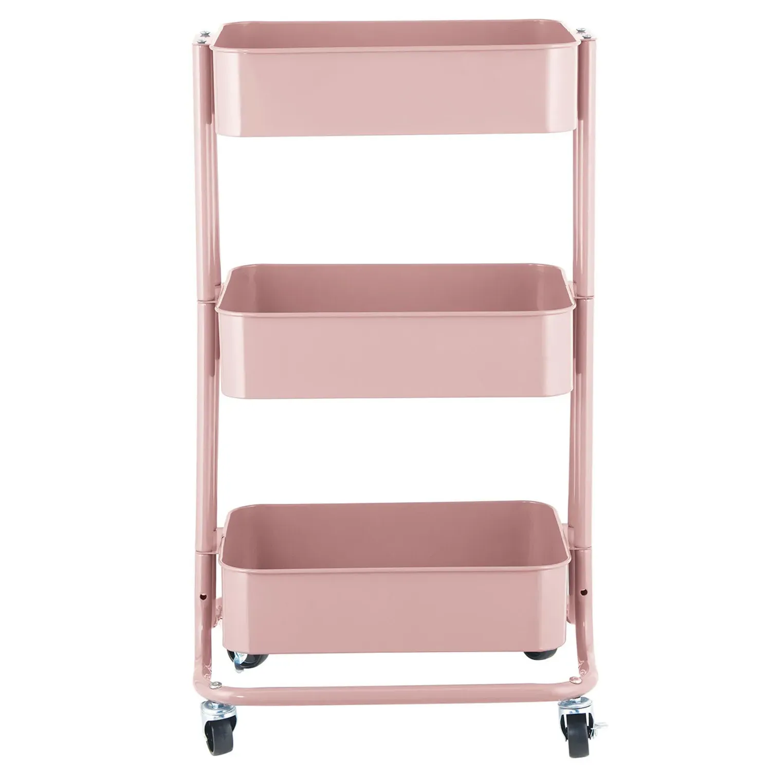 3 Shelf Storage Trolley - Blush, Iron