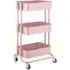 3 Shelf Storage Trolley - Blush, Iron