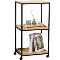 3 Shelf Wooden Trolley - Brown