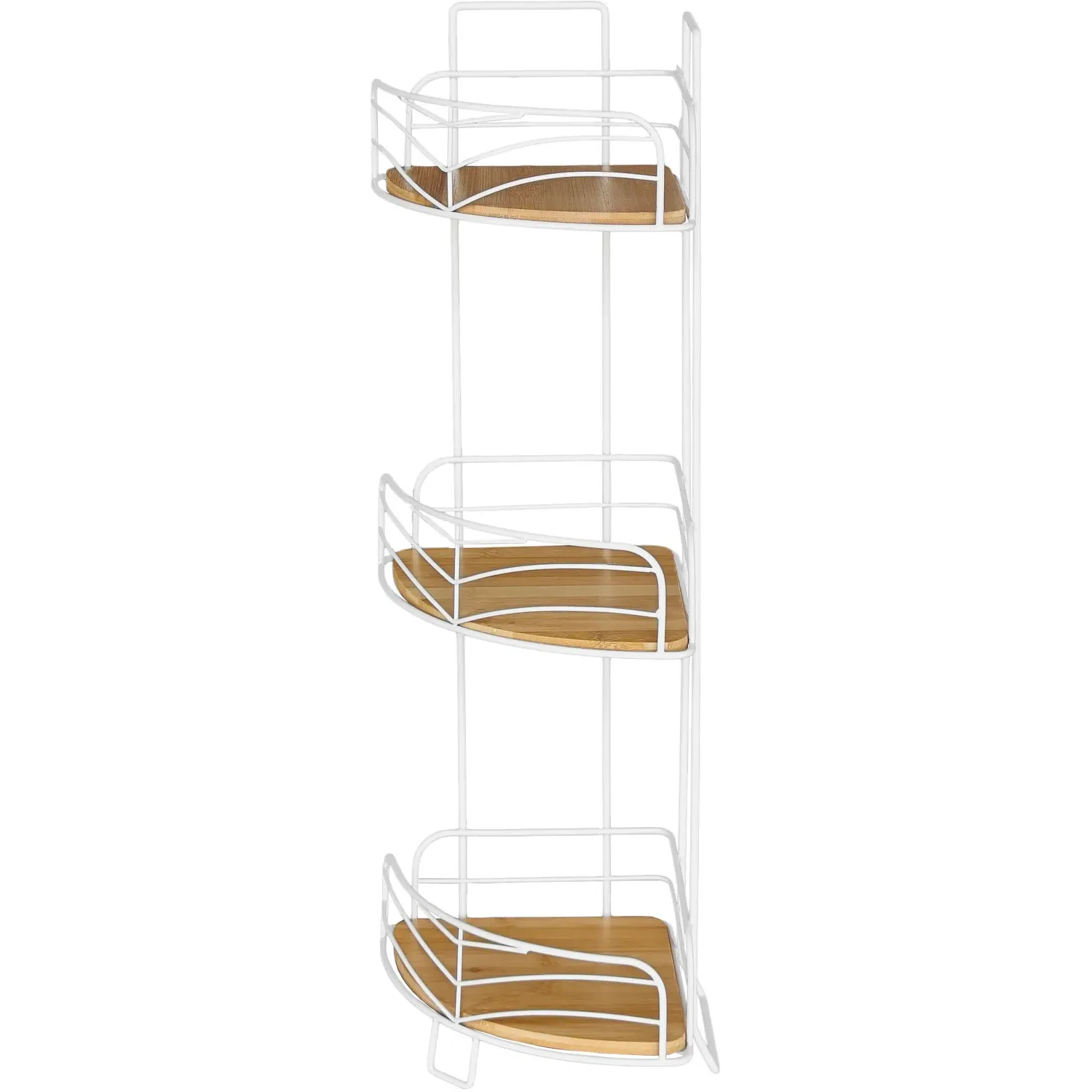 3 Tier Corner Caddy - White, Bamboo