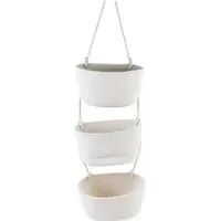 3 Tier Rope Hanging Storage Baskets - White