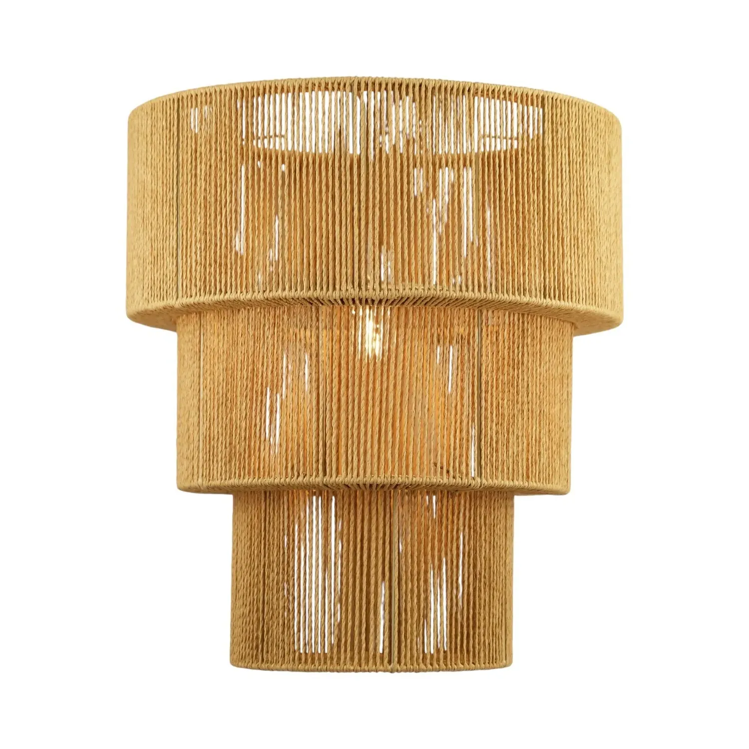 3 Tier Rope Pendant Light Shade - Brown