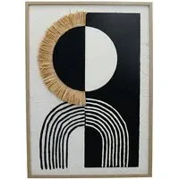 3D Abstract Tassel Framed Wall Art - Black & White