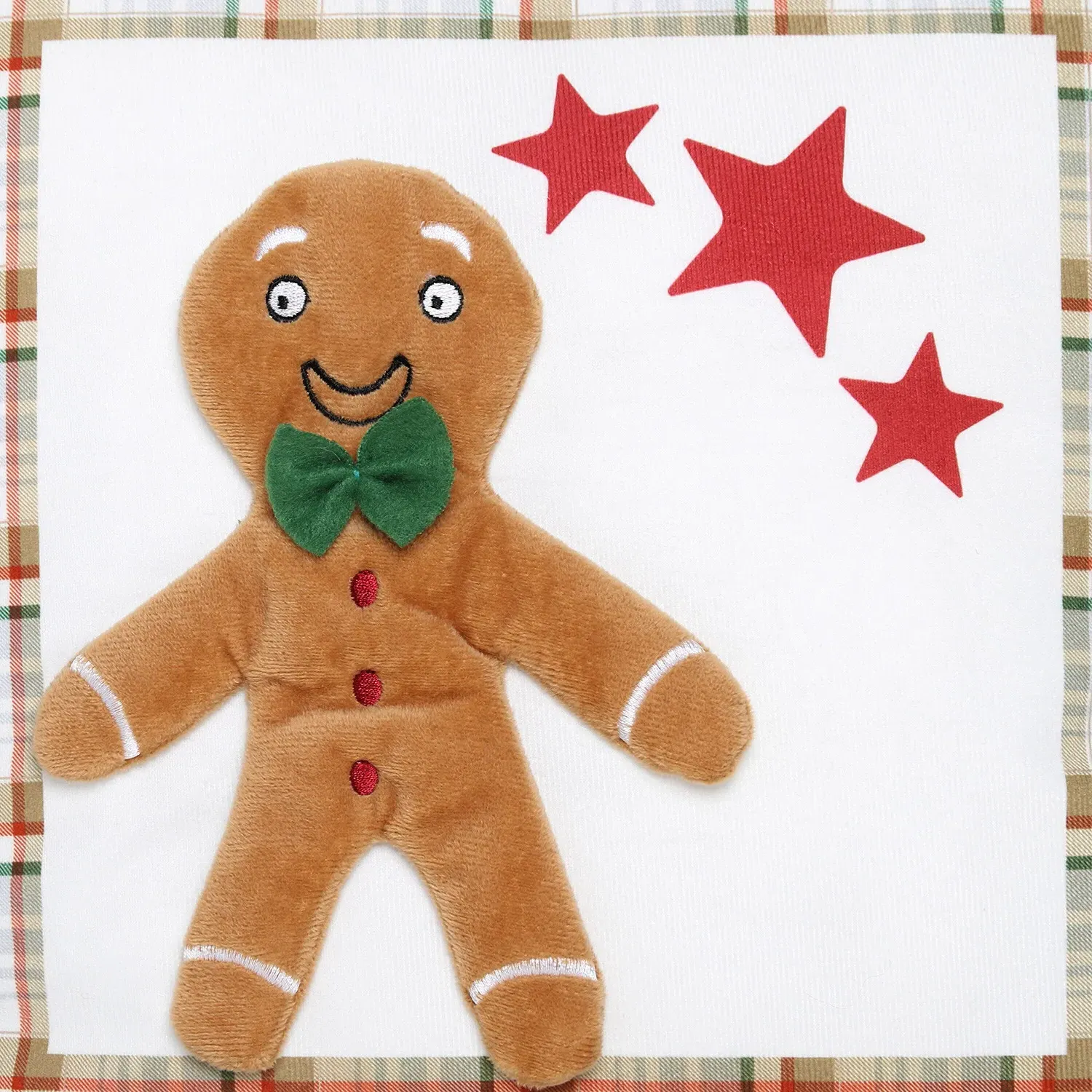 3D Gingerbread Cushion - White