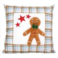 3D Gingerbread Cushion - White