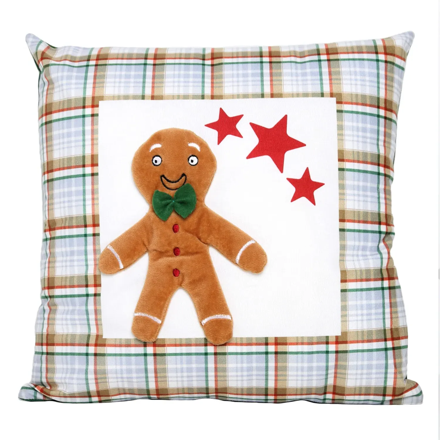 3D Gingerbread Cushion - White image