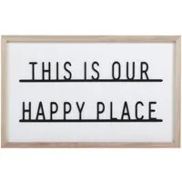3D Our Happy Place Framed Plaque - White