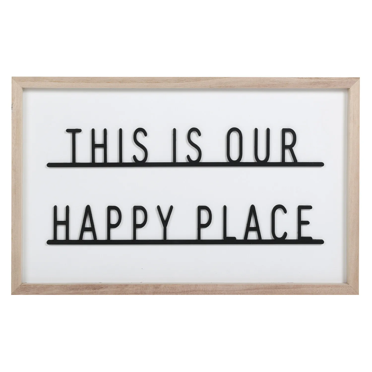 3D Our Happy Place Framed Plaque - White image