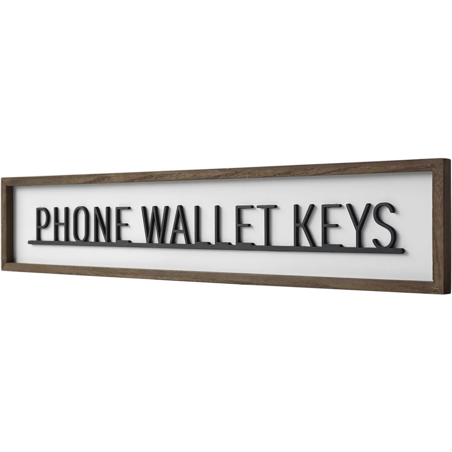 3D Phone Wallet Keys Framed Plaque - White