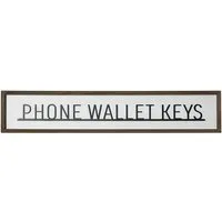 3D Phone Wallet Keys Framed Plaque - White