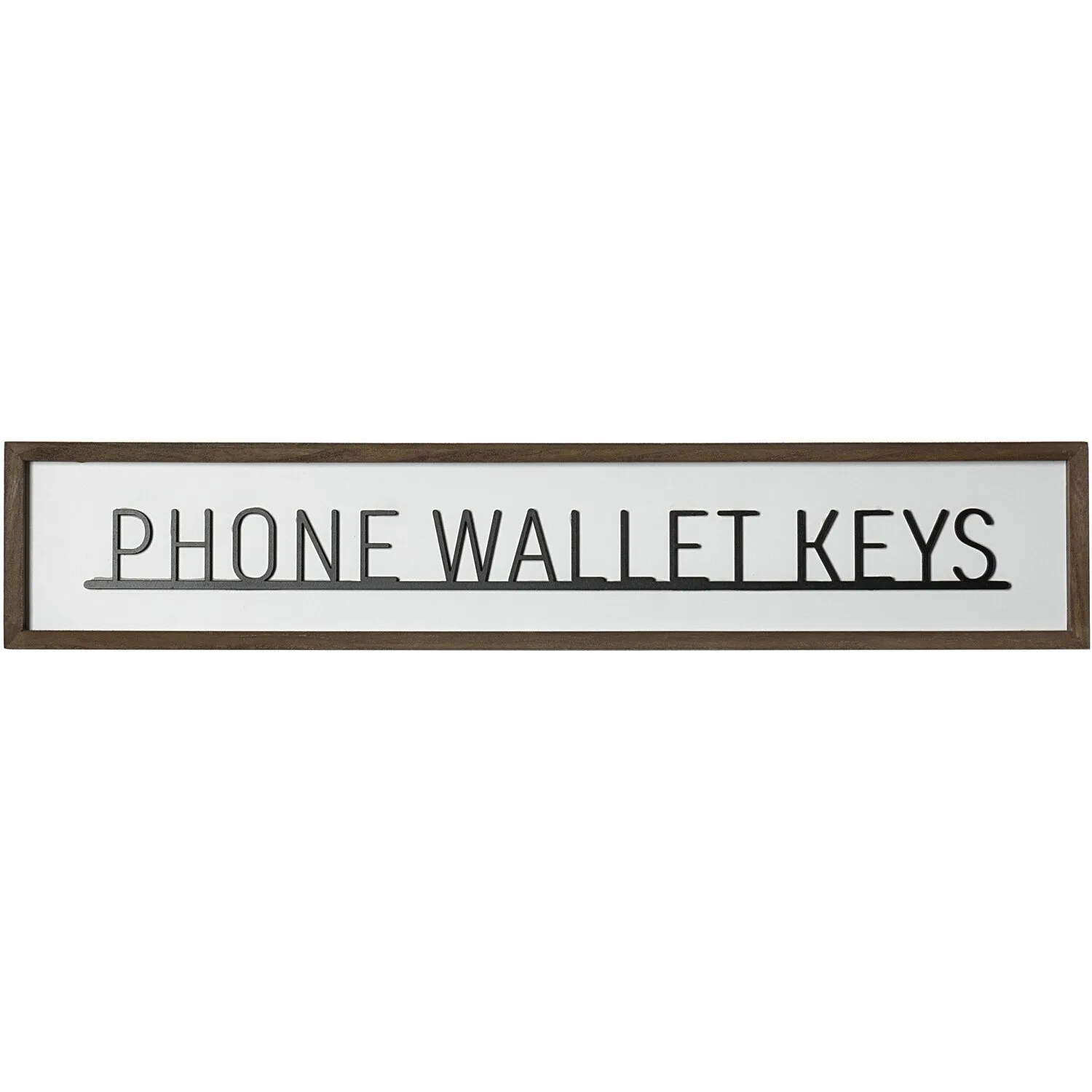 3D Phone Wallet Keys Framed Plaque - White image
