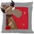 3D Reindeer Cushion with Hat and Scarf - Red