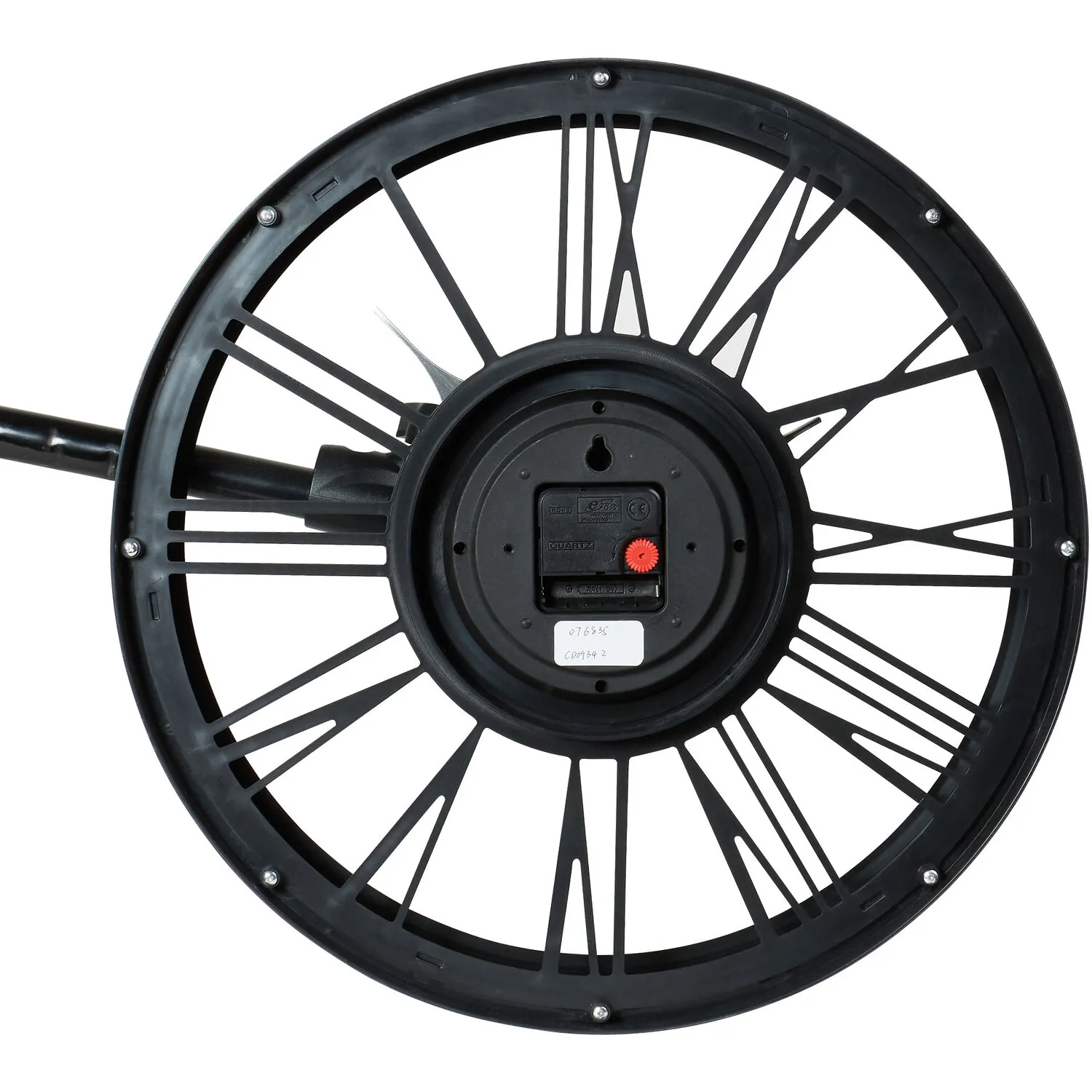 3D Round Wall Clock 45cm - Black