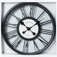 3D Round Wall Clock 45cm - Black