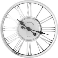 3D Round Wall Clock - Silver