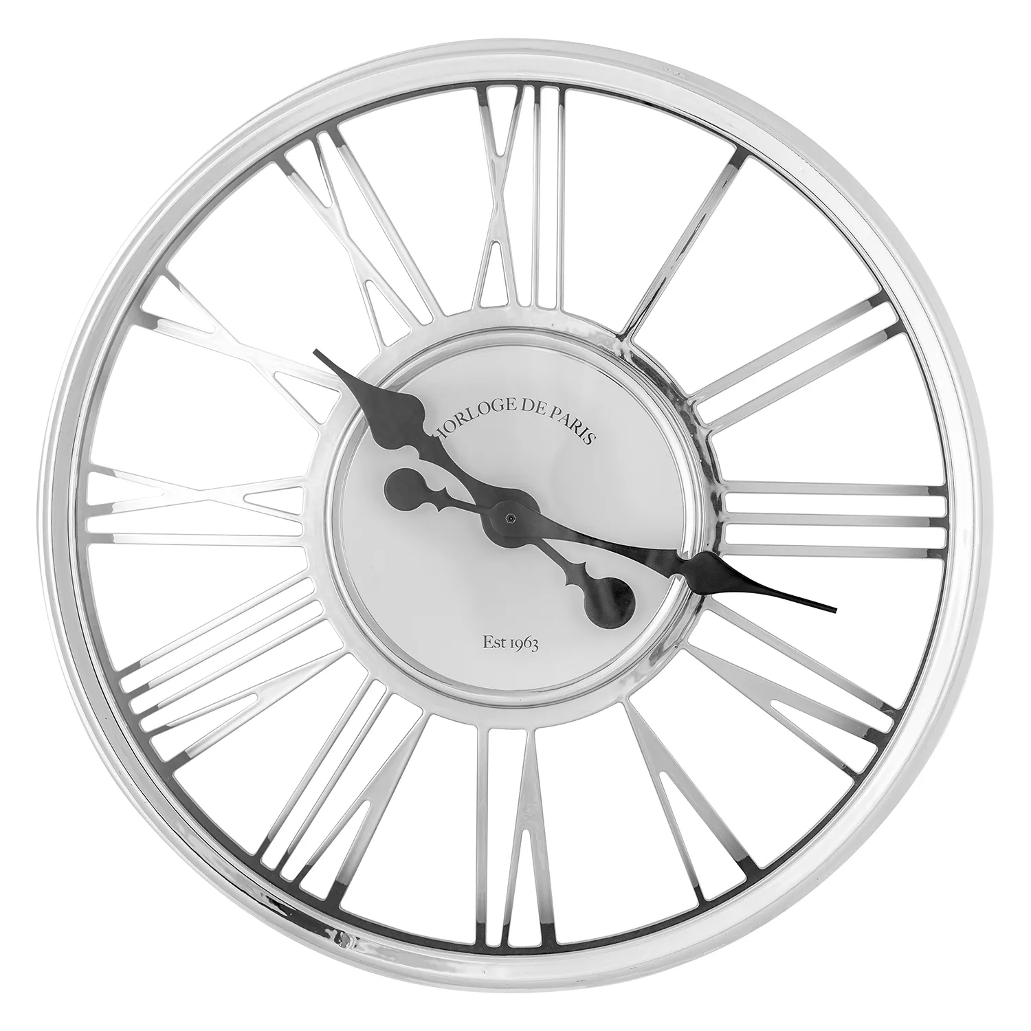 3D Round Wall Clock - Silver