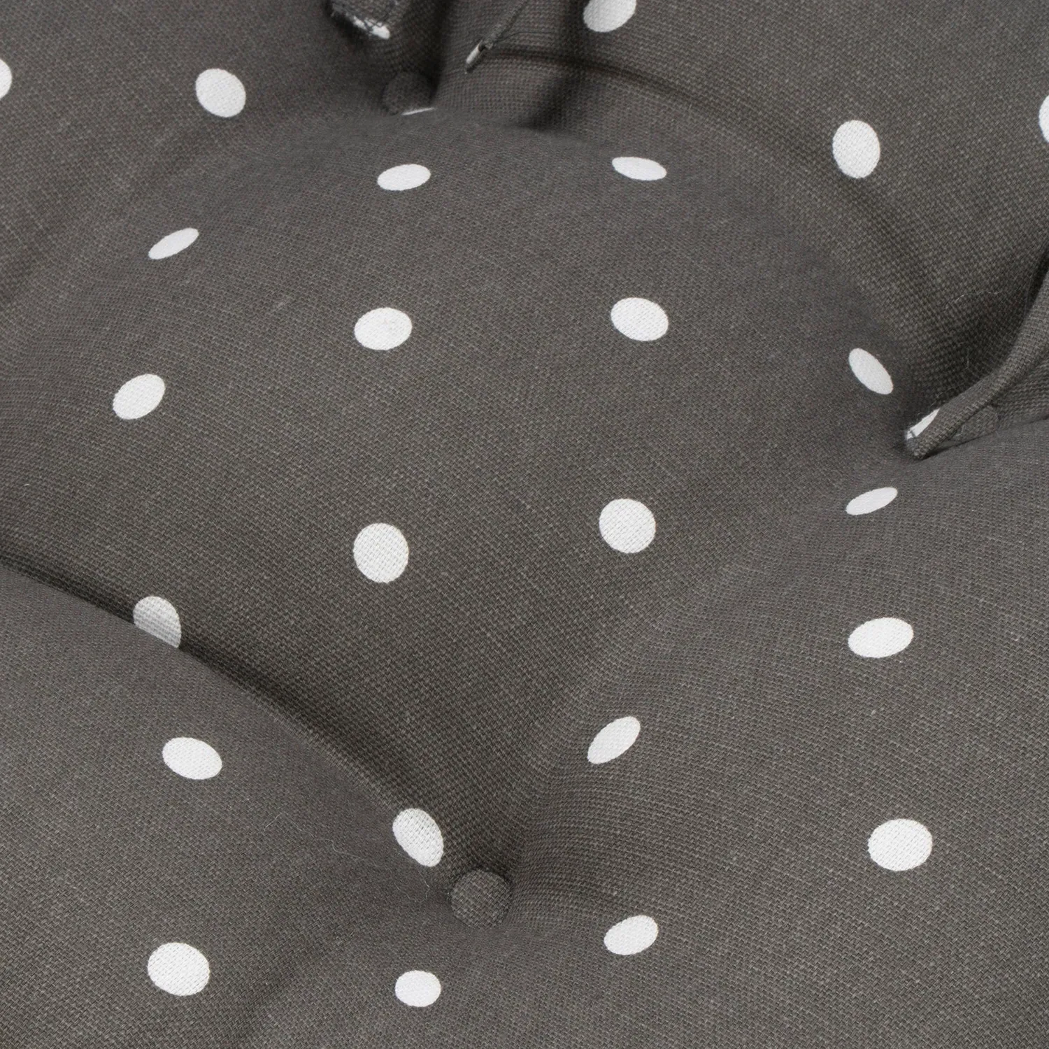 4 Button Seat Pad - Charcoal, Cotton