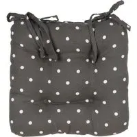 4 Button Seat Pad - Charcoal, Cotton