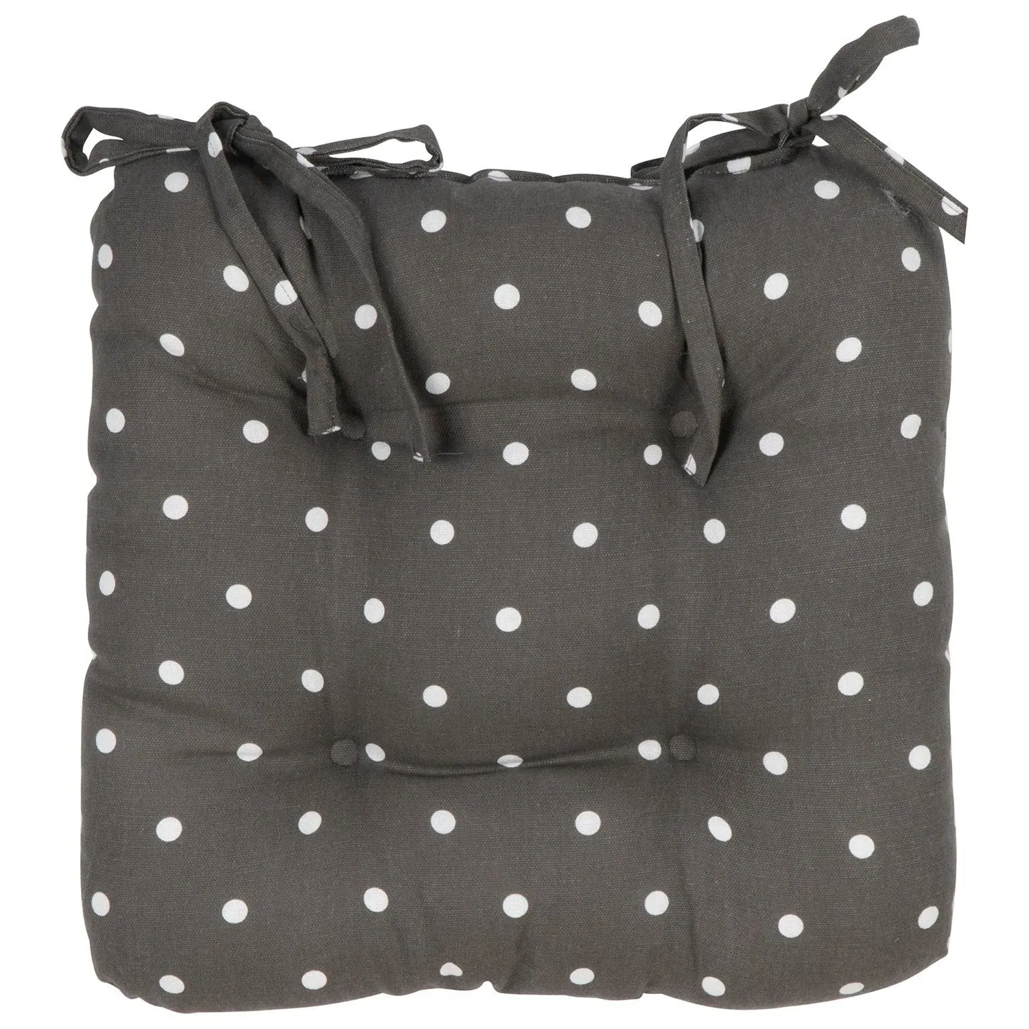 4 Button Seat Pad - Charcoal, Cotton image