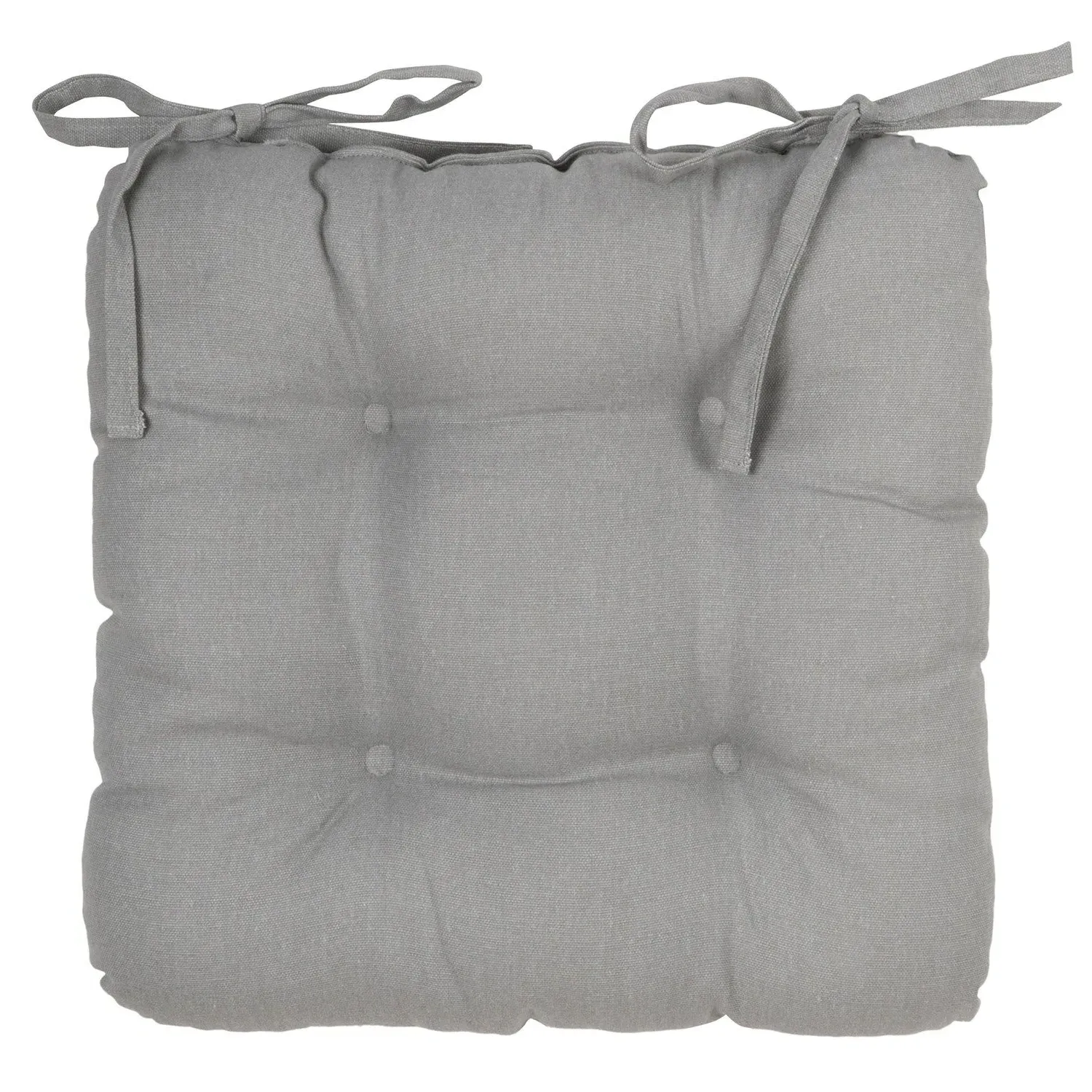 4 Button Seat Pad - Light Grey