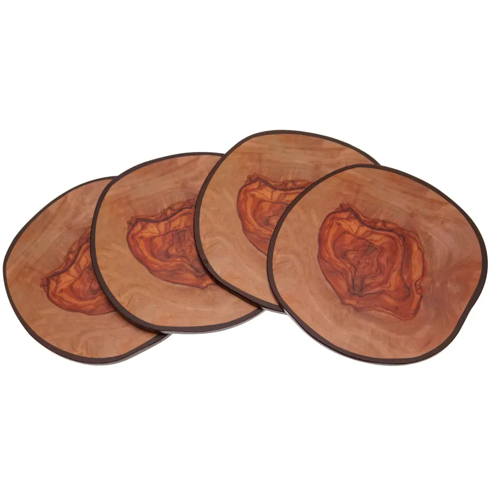 4 Pack Coaster Set - Olive Wood
