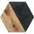 4 Pack Hexagon Coasters - Black, Marble and Acacia