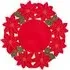 4 Piece Embroidered Poinsettia Placemats - Red