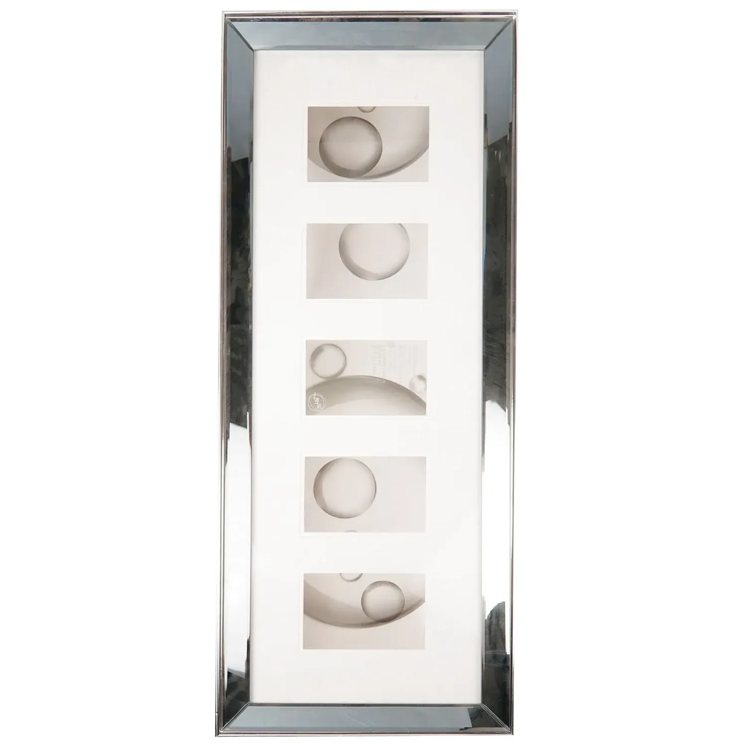 5 Photo Collage Frame with Mirrored Edge - Blue Smoked