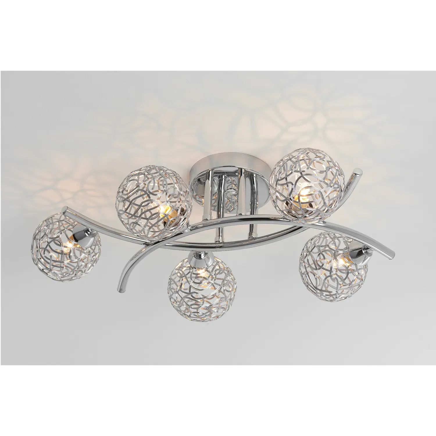 5-Sphere Ceiling Light - Silver