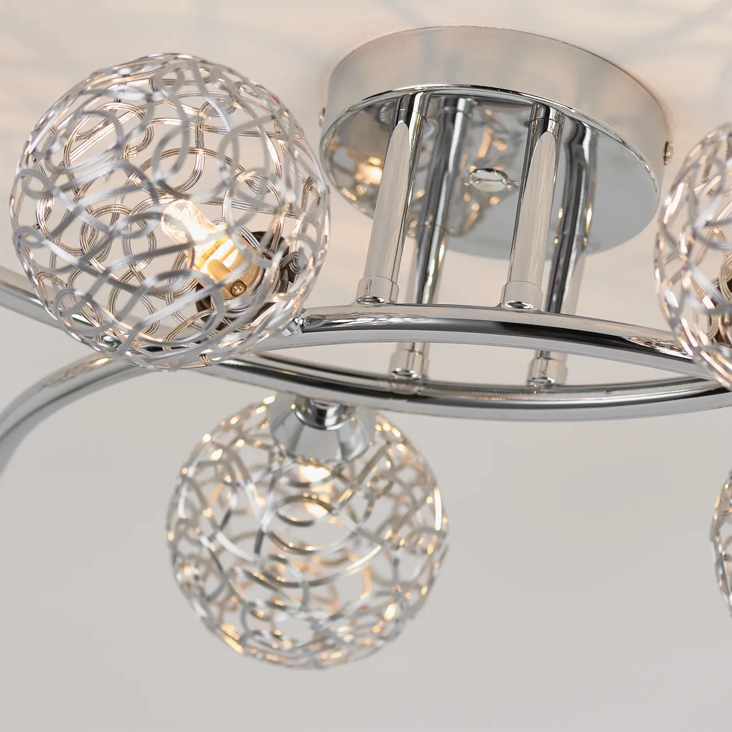5-Sphere Ceiling Light - Silver
