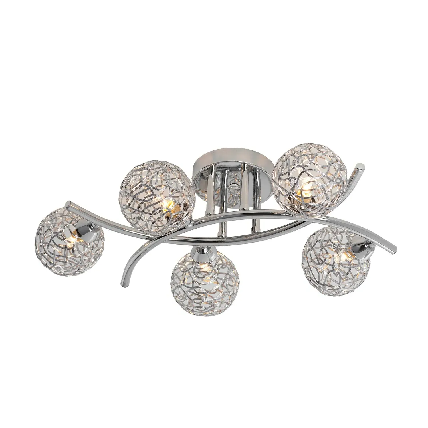 5-Sphere Ceiling Light - Silver
