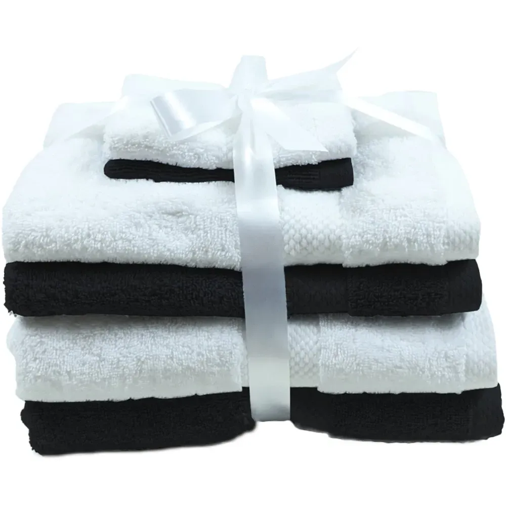 6-Piece Towel Bale Set - Black, Cotton
