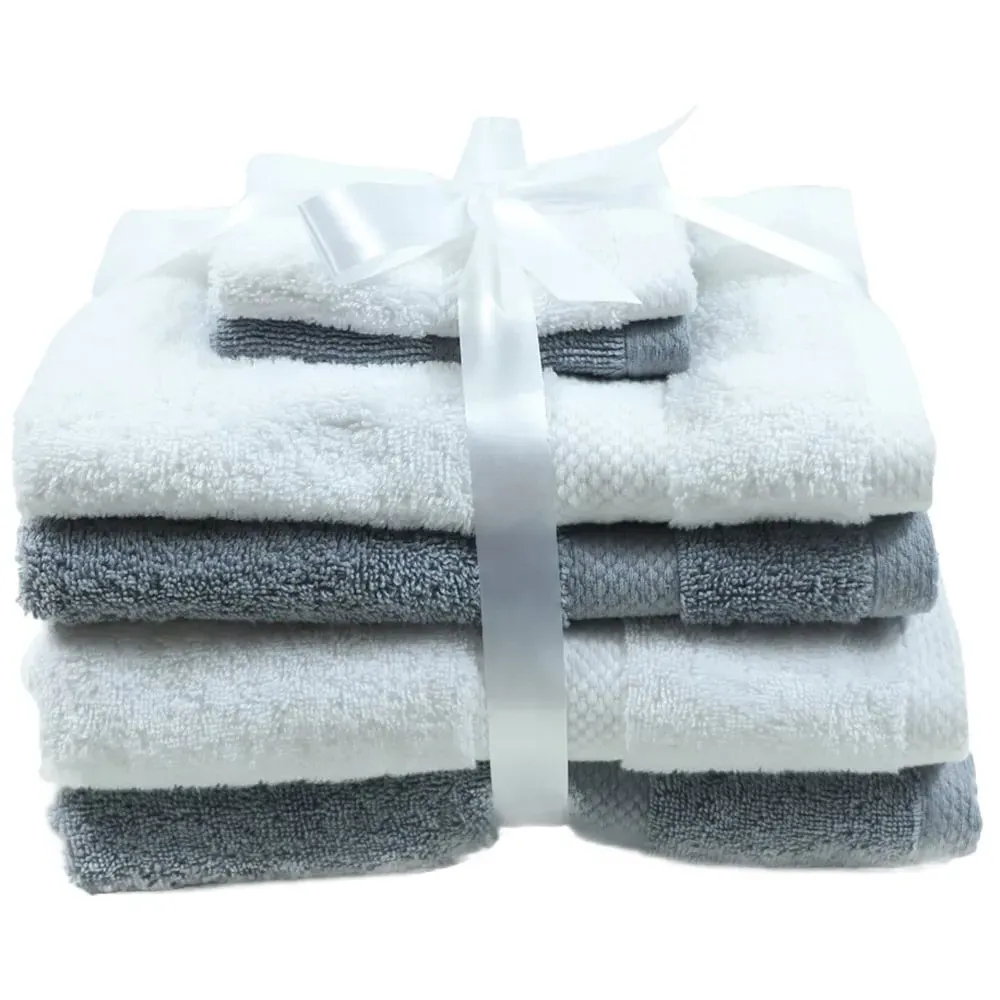 6-Piece Towel Bale Set - Silver, Cotton