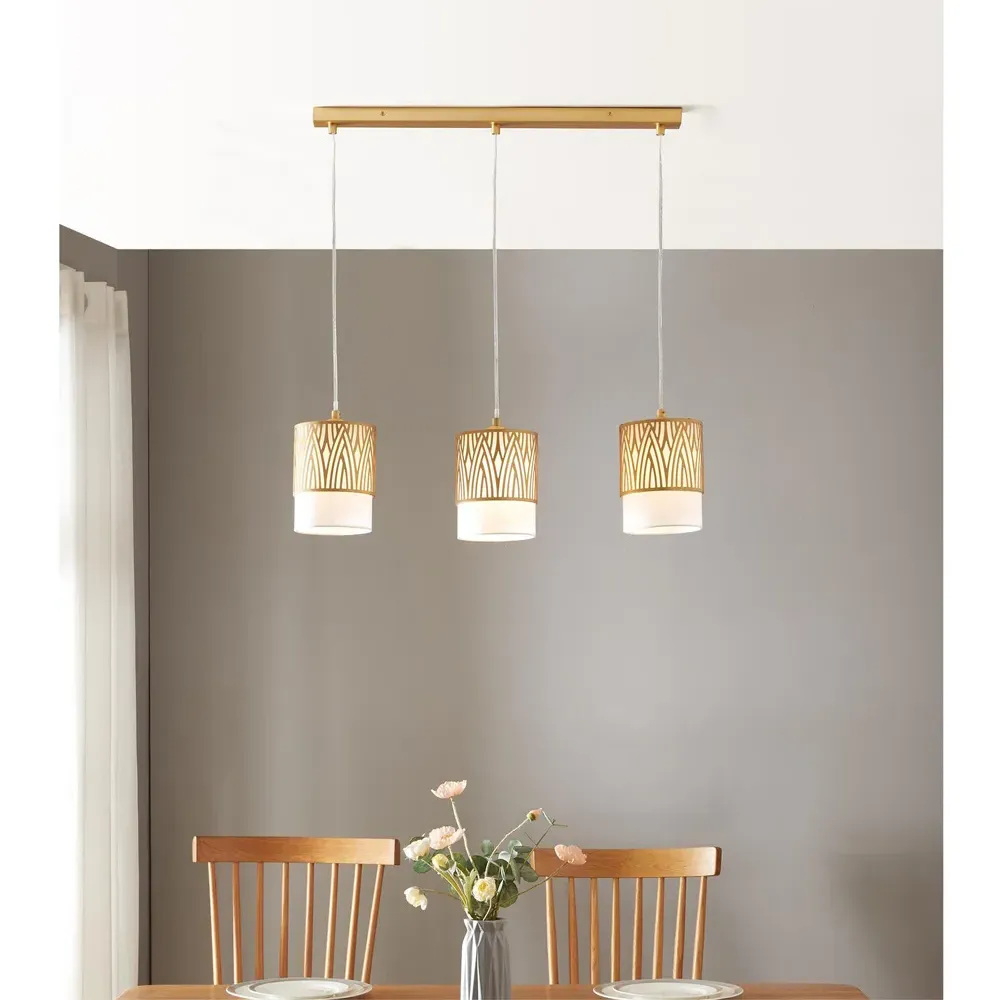 Abel 3 Light Drop Fitting - White Glass