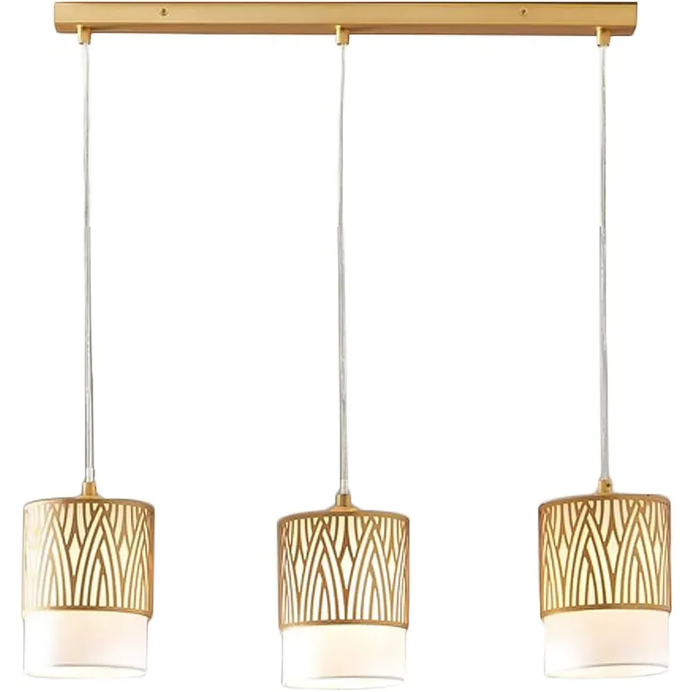 Abel 3 Light Drop Fitting - White Glass image