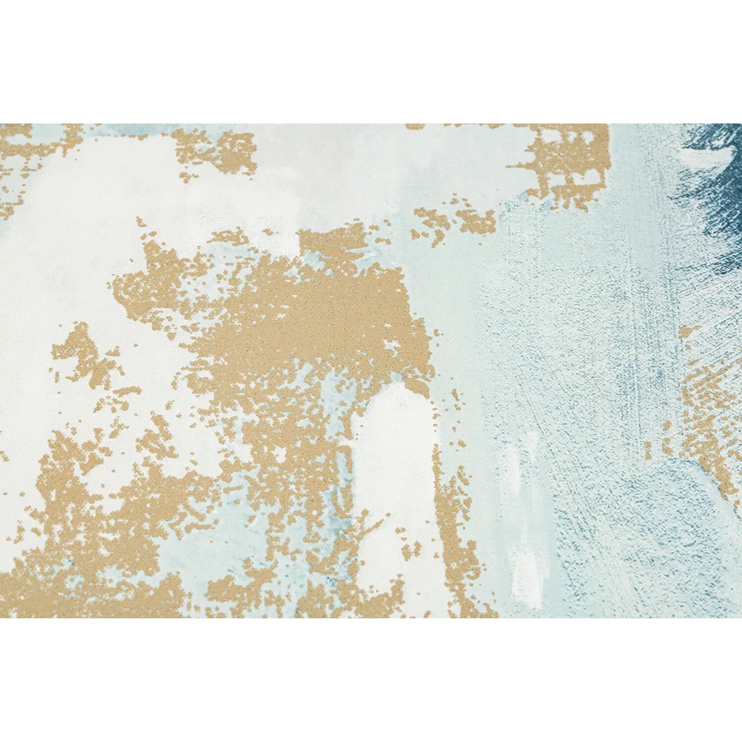 Abstract Canvas Wall Art - Blue, Gold Foil