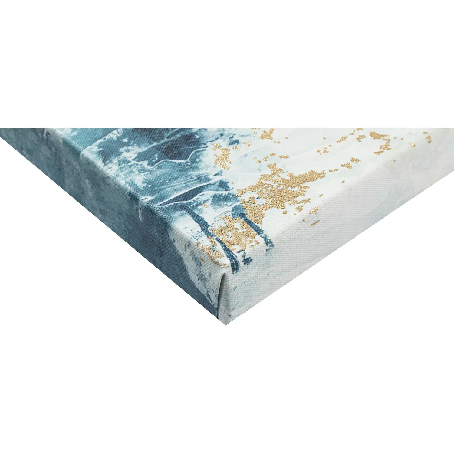 Abstract Canvas Wall Art - Blue, Gold Foil