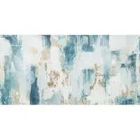 Abstract Canvas Wall Art - Blue, Gold Foil