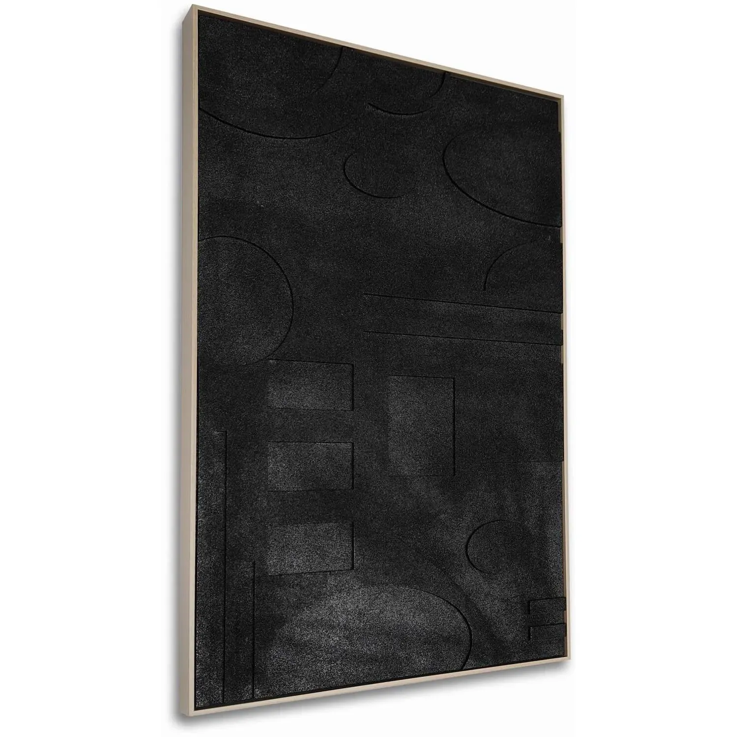 Abstract Textured Wall Art - Black