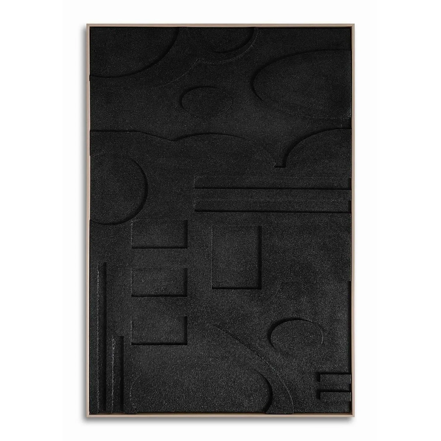 Abstract Textured Wall Art - Black
