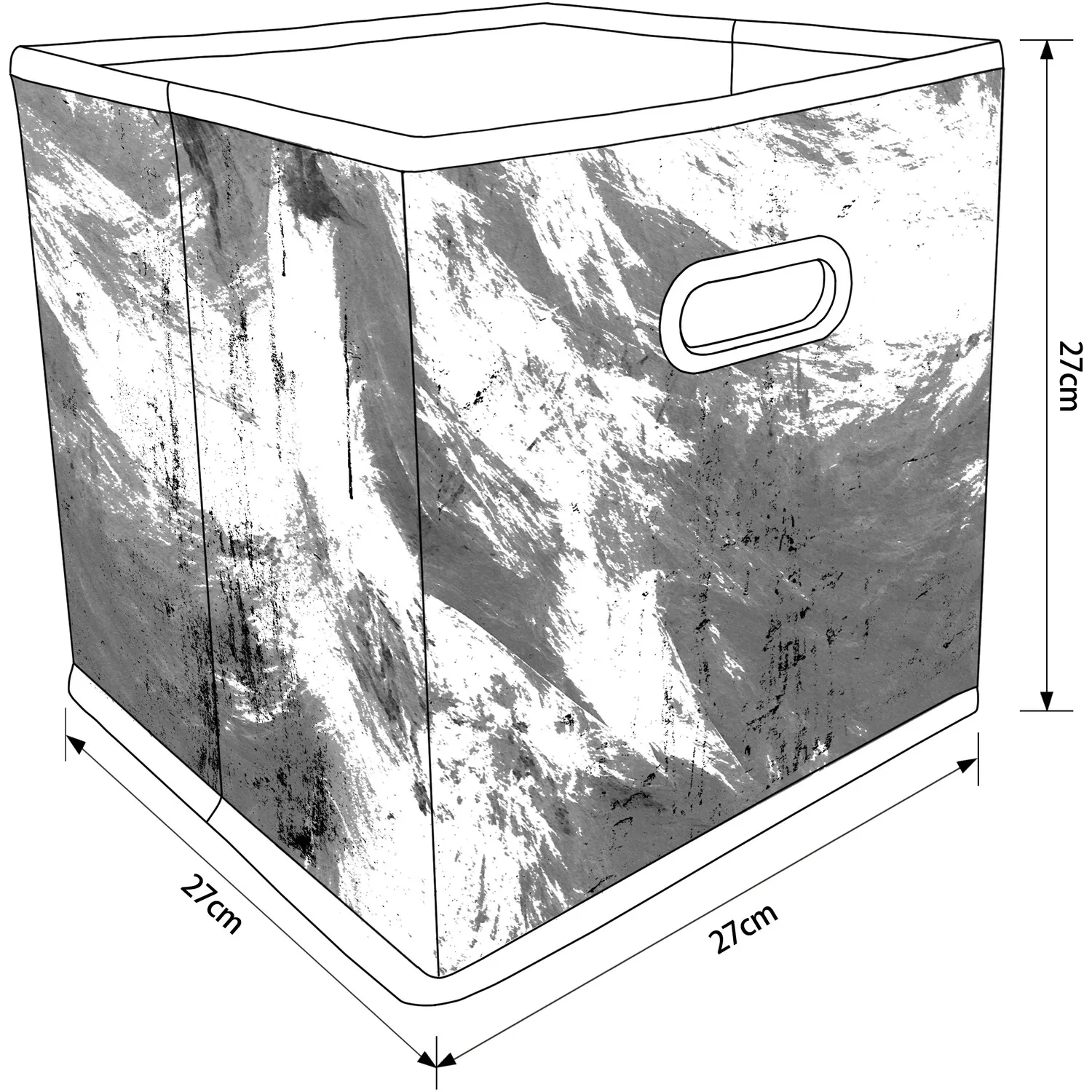 Abstract Wave Storage Cube Basket - Blue