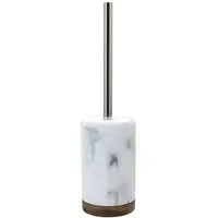 Acacia Toilet Brush Holder - White